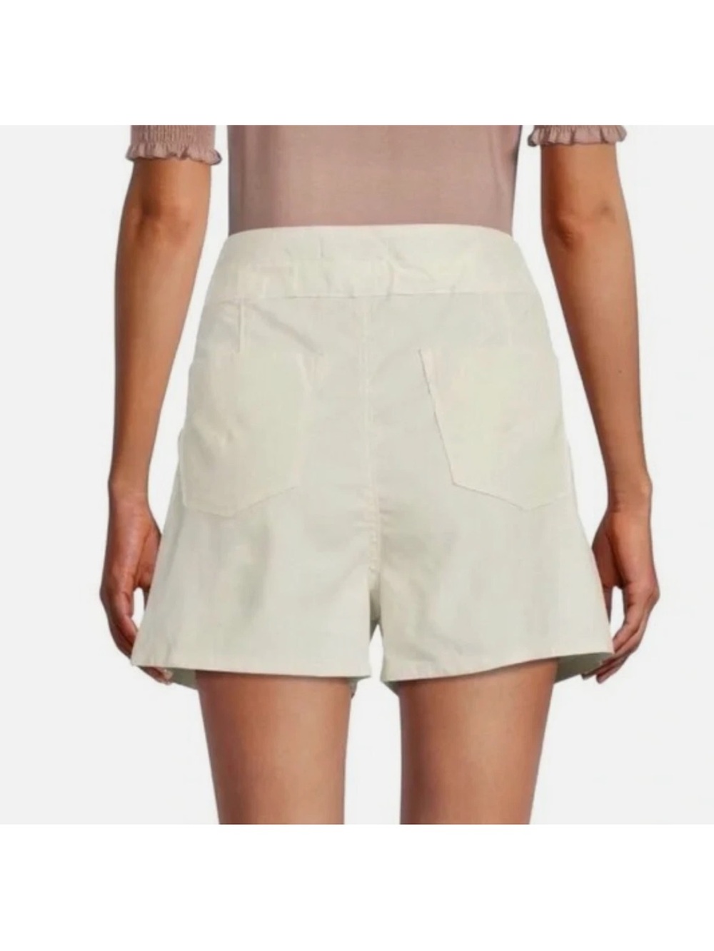 Hudson Paperbag Linen Shorts Women Sz 26 Ivory/Cream - Picture 2 of 5